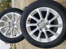 Set 4 jante originale Audi R16 + anvelope iarnă iLink 205/55 R16 91H